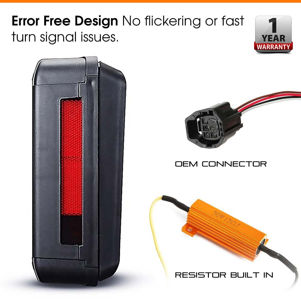 HELIOS Black LED Tail Lights for Wrangler JK 2007-2018 Lighting