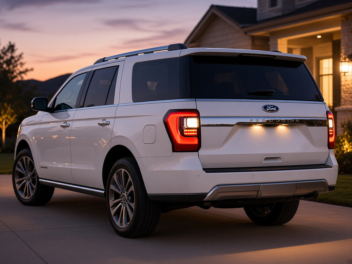 Ford Expedition Limited King Ranch Platinum (2018-2021) with clear LED tail lights installed