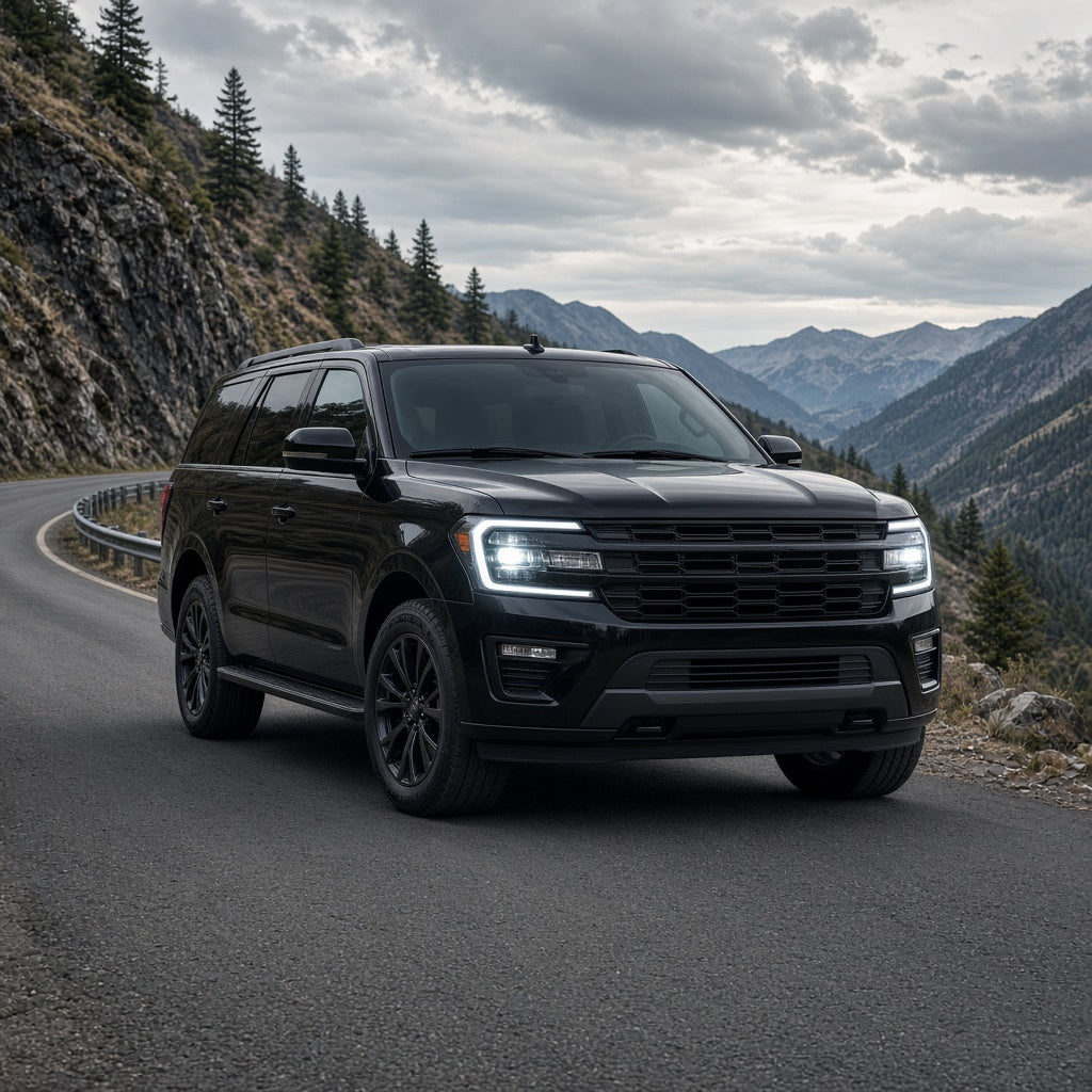 2018-2021 Ford Expedition with black LED projector headlights installed
