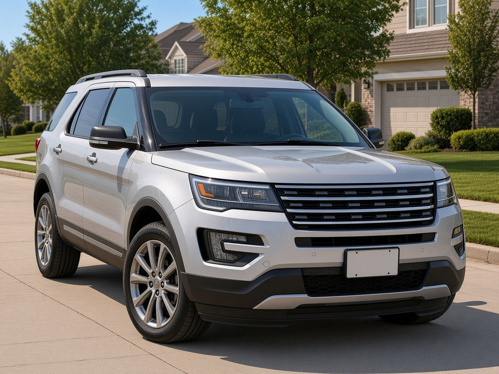2016-2018 Ford Explorer with chrome headlights installed