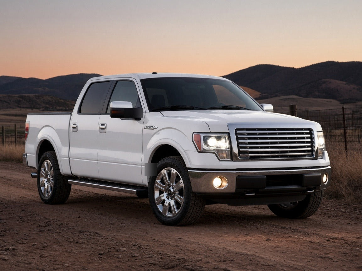 2013-2014 Ford F-150 with chrome HID projector headlights installed