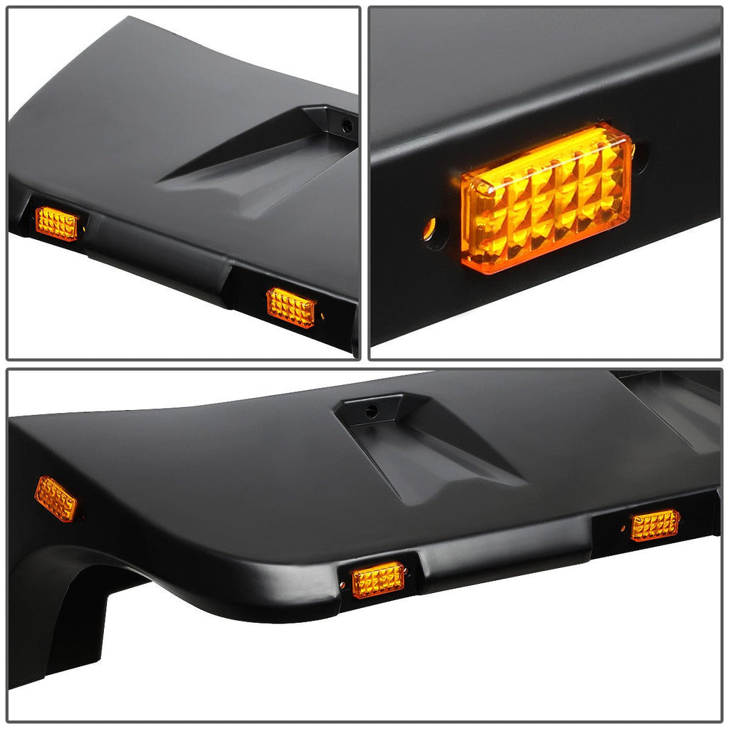 Fender Flare Set w/ Amber LED Pods For Jeep Wrangler JK JKU 2007 - 2018 - GENSSI Lighting