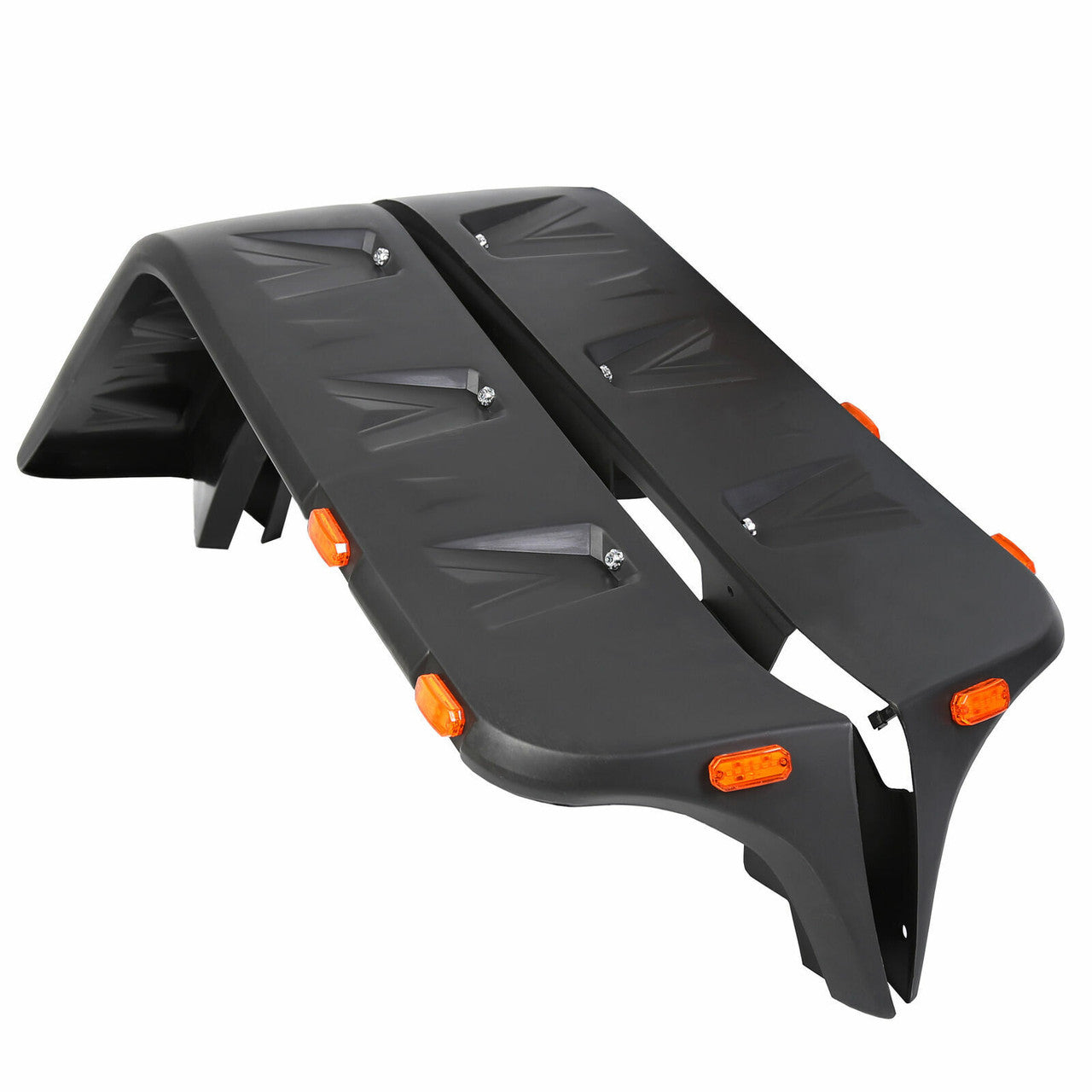 Pocket-Riveted Style Fender Flares with LED Light Kit for 2007-2018 Jeep Wrangler JK JKU Exterior Part