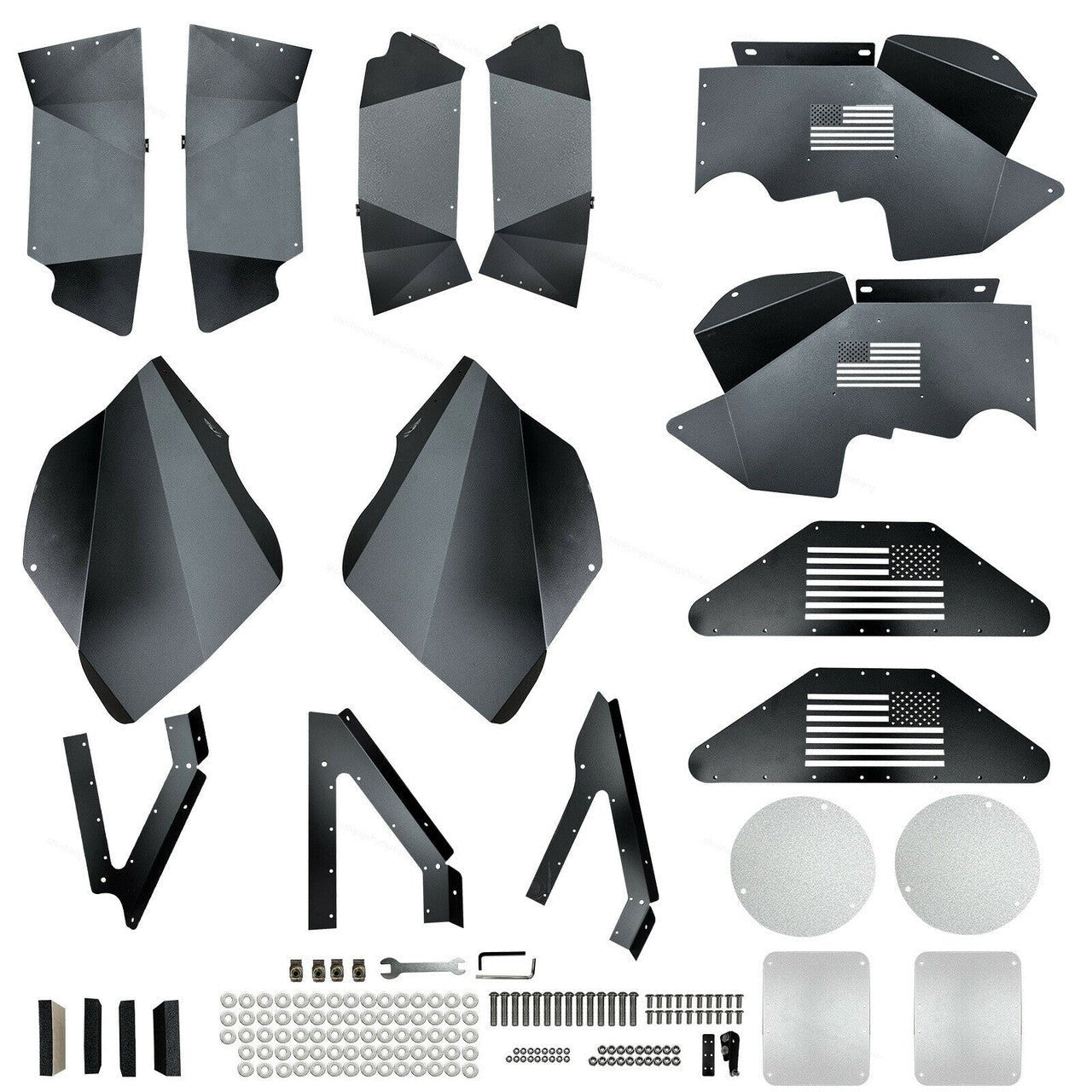 Front and Rear Aluminum Inner Fender Liners for Wrangler JK 2007 - 2018 - GENSSI Exterior Part