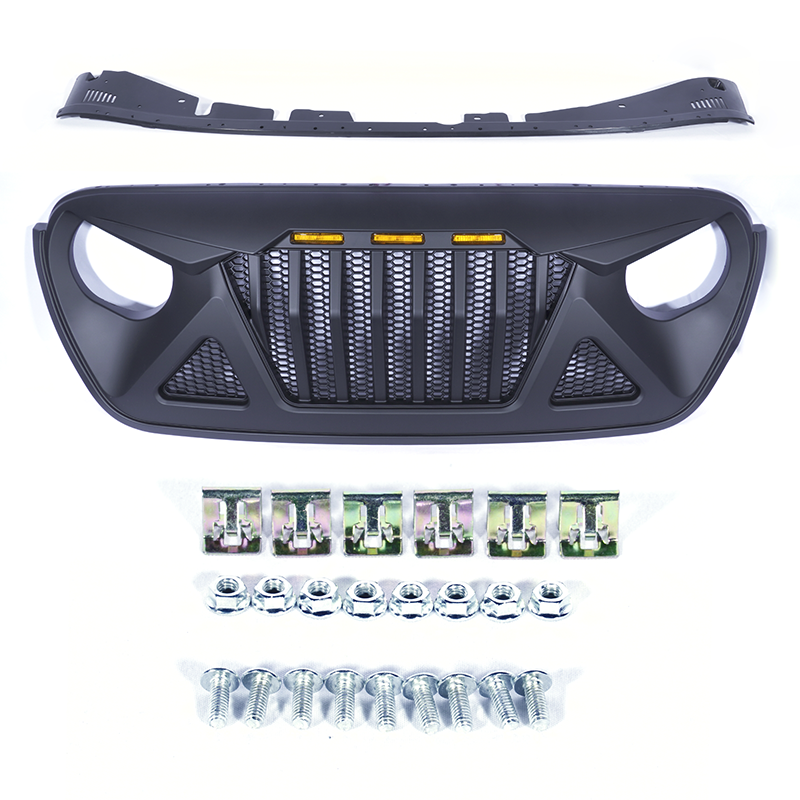 3 LED Mesh Grille for Jeep Wrangler JL JT 2018-2023 Grille