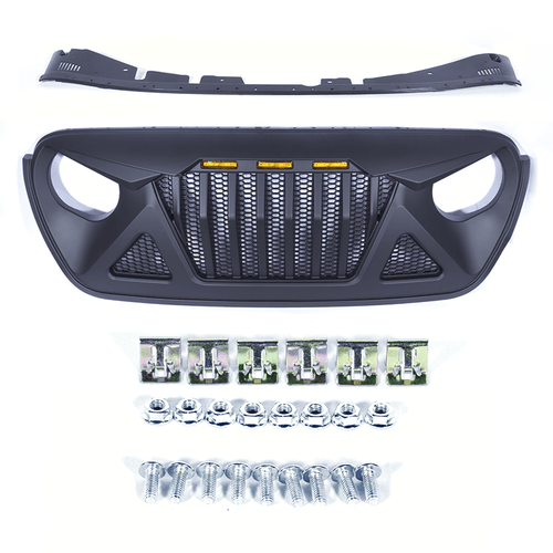 3 LED Mesh Grille for Jeep Wrangler JL JT 2018 - 2023 - GENSSI Grille