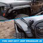 Front And Rear Fender Flares with LED Lights Black Steel for (2007 - 2018) Jeep Wrangler JK JKU - GENSSI Exterior Part