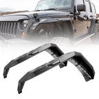 Front And Rear Fender Flares with LED Lights Black Steel for (2007 - 2018) Jeep Wrangler JK JKU - GENSSI Exterior Part