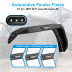 Front And Rear Fender Flares with LED Lights Black Steel for (2007 - 2018) Jeep Wrangler JK JKU - GENSSI Exterior Part