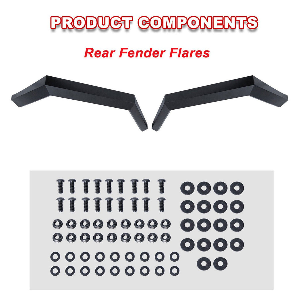 Front And Rear Fender Flares with LED Lights Chrome Steel for (2007 - 2018) Jeep Wrangler JK JKU - GENSSI Exterior Part