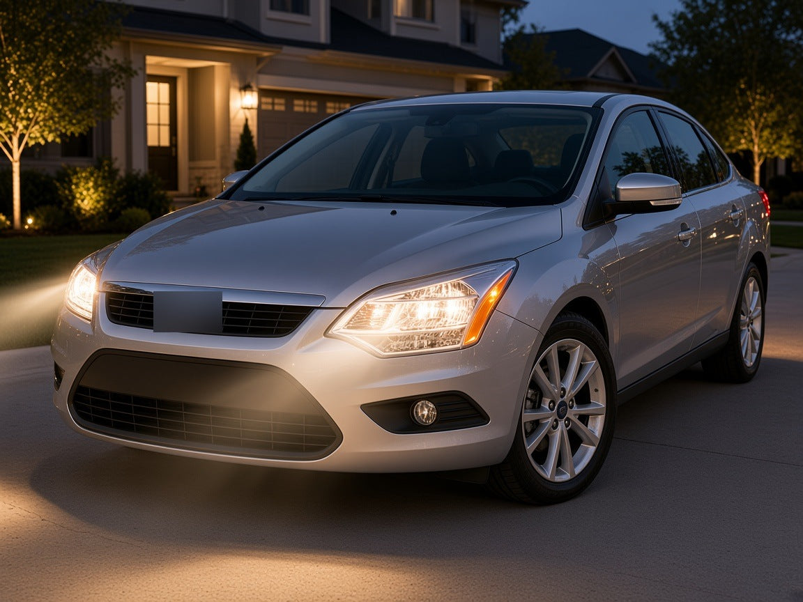2009-2011 Ford Focus with black crystal halogen headlights installed
