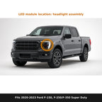 Fits 2020-2023 Ford F-150, F-250, F-350 Super Duty, LED module location in headlight