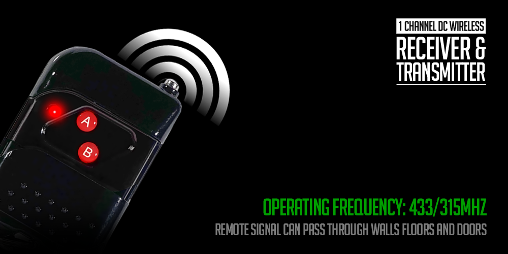 1 Channel High Power 15A On/Off Wireless Remote Controller 12V Electrical