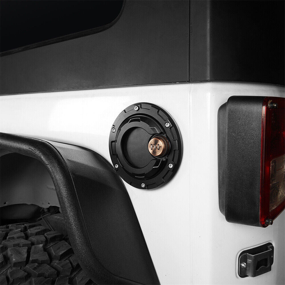 Fuel Gas Tank Cap Cover with 3 Digit Combination Lock for 2007-2018 Jeep Wrangler JK JKU Exterior Part