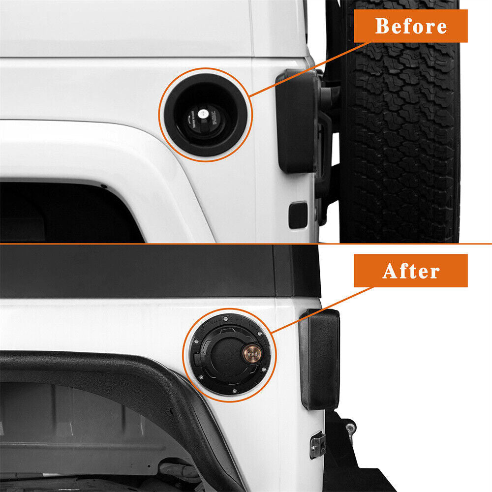 Fuel Gas Tank Cap Cover with 3 Digit Combination Lock for 2007-2018 Jeep Wrangler JK JKU Exterior Part