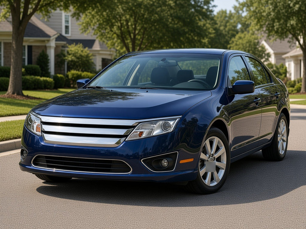 2010-2012 Ford Fusion with chrome halogen headlights installed