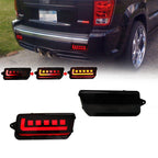 Smoked Rear LED Bumper Tail Brake and Turn Signal Lights for 2005 - 2010 Jeep Grand Cherokee - GENSSI Lighting
