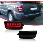 Smoked Rear LED Bumper Tail Brake and Turn Signal Lights for 2005 - 2010 Jeep Grand Cherokee - GENSSI Lighting