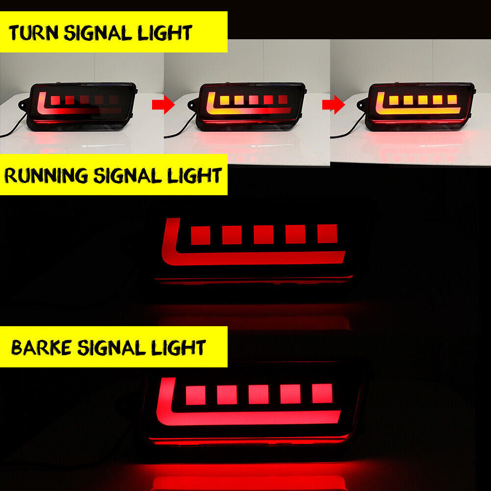 Smoked Rear LED Bumper Tail Brake and Turn Signal Lights for 2005-2010 Jeep Grand Cherokee Lighting