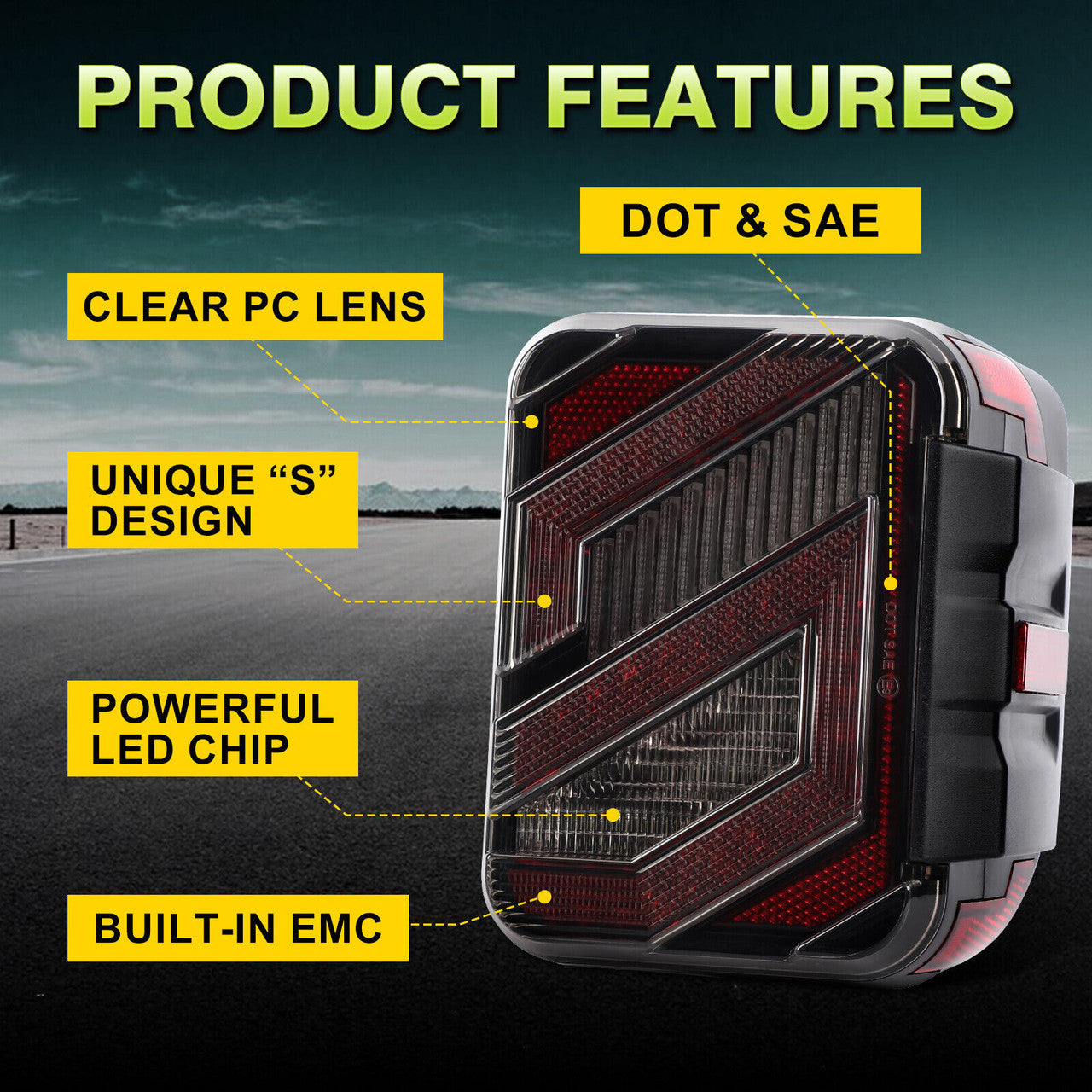 LED Crossover Rear Tail Lights Reverse Brake Stop Turn Signals for 2020-2023 Jeep Wrangler JT Gladiator Lighting