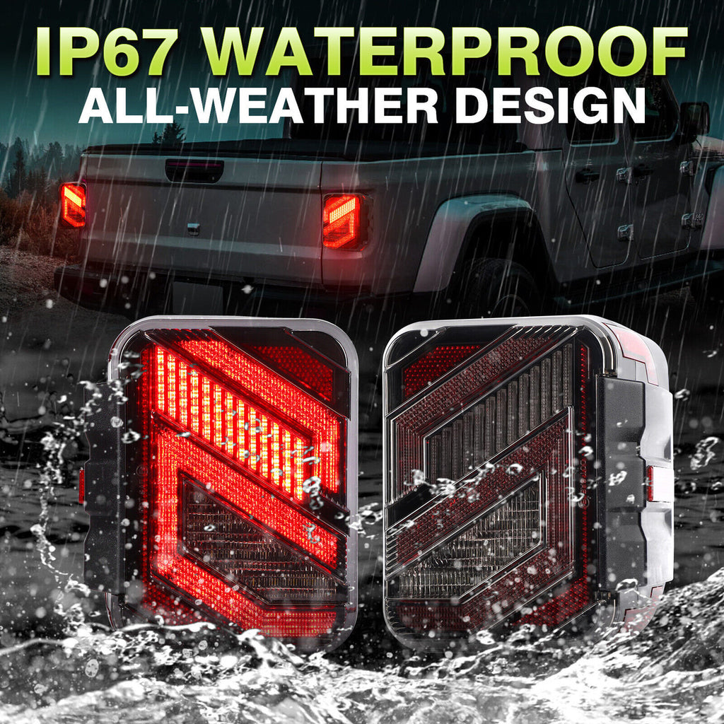 LED Crossover Rear Tail Lights Reverse Brake Stop Turn Signals for 2020-2023 Jeep Wrangler JT Gladiator Lighting