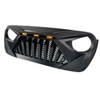 Matte Black Goliath Grille with Amber LED Lights for 2018 - 2021 Jeep Wrangler JL JT - GENSSI Grille