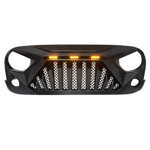 Matte Black Goliath Grille with Amber LED Lights for 2007-2018 Jeep Wrangler JK JKU Default Title Grille