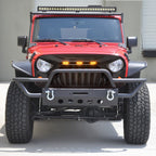 Matte Black Goliath Grille with Amber LED Lights for 2007 - 2018 Jeep Wrangler JK JKU - GENSSI Grille