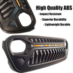 Front Grille w/ LED Running Light For Jeep Wrangler JL JT (2018 - 2023) Matte Black - GENSSI Grille