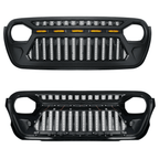 Front Grille w/ LED Running Light For Jeep Wrangler JL JT (2018 - 2023) Matte Black - GENSSI Grille