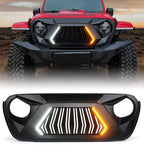 Matte Black Guardian Grille LED Lights for 2018 - 2023 Jeep Wrangler JL JLU - GENSSI Grille