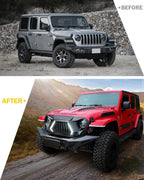 Matte Black Guardian Grille LED Lights for 2018 - 2023 Jeep Wrangler JL JLU - GENSSI Grille