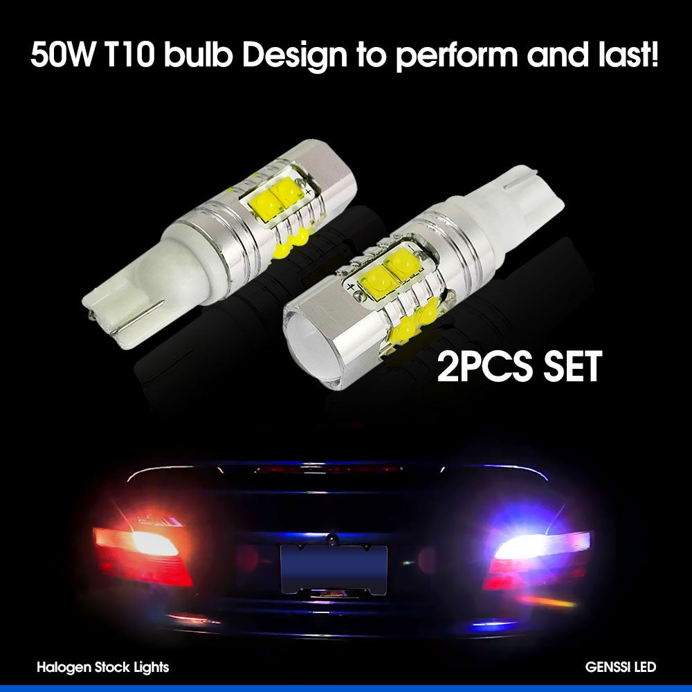 194 168 W5W T10 LED Bulbs 50W Projector (2 Pack) Lighting