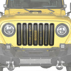 Matte Black Honeycomb Mesh Grille Inserts for 1997 - 2006 Jeep Wrangler TJ - GENSSI Grille