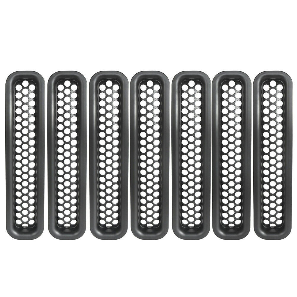 Matte Black Honeycomb Mesh Grille Inserts for 1997-2006 Jeep Wrangler TJ Grille