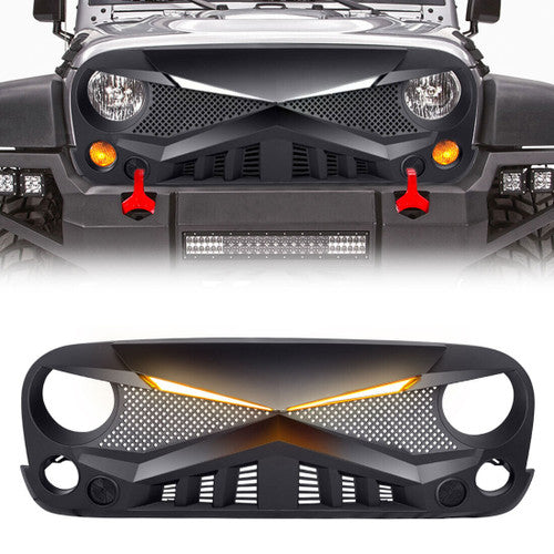 HERO Grille with DRL Lights for 2007-2018 Jeep Wrangler JK JKU Default Title Grille
