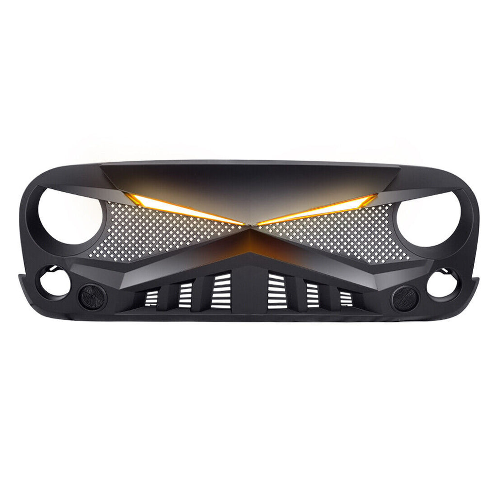 HERO Grille with DRL Lights for 2007-2018 Jeep Wrangler JK JKU Grille