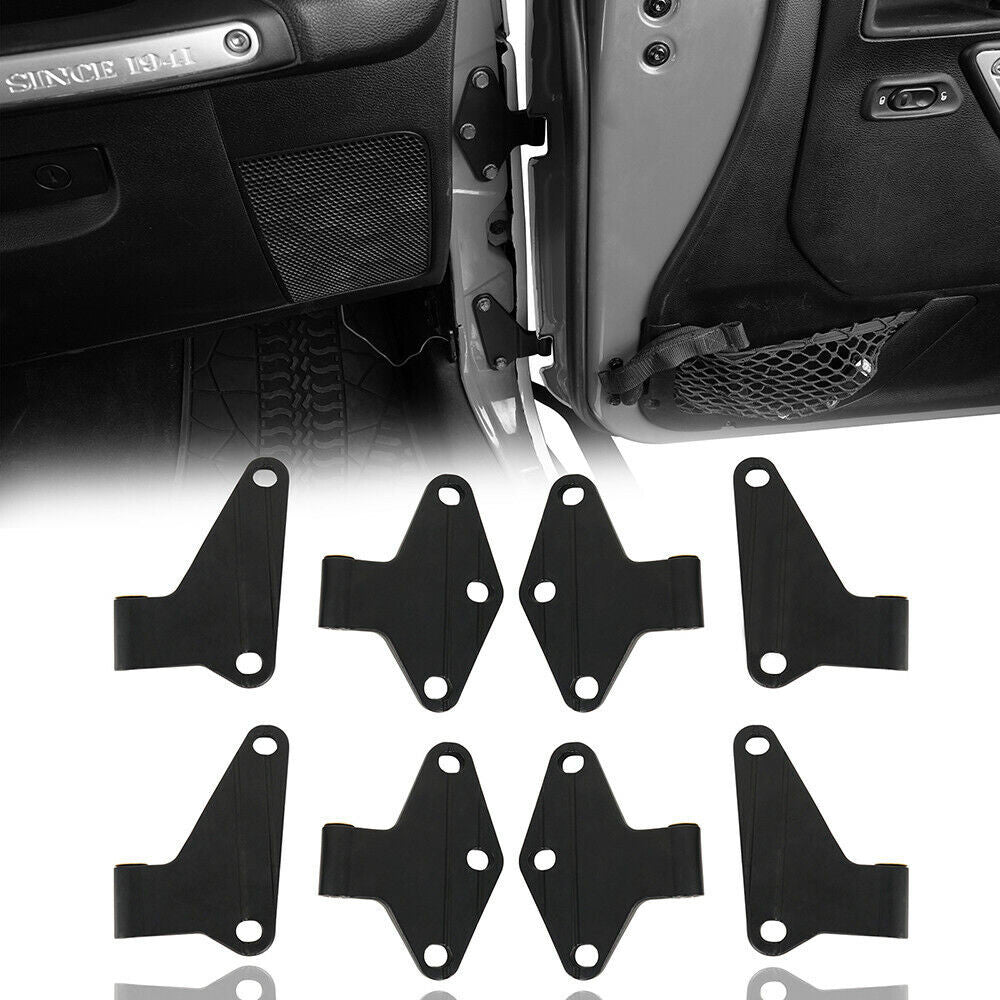 Body Door Hinge Set Black Powder Coated for 2007 - 2018 Jeep Wrangler JK - GENSSI Exterior Part