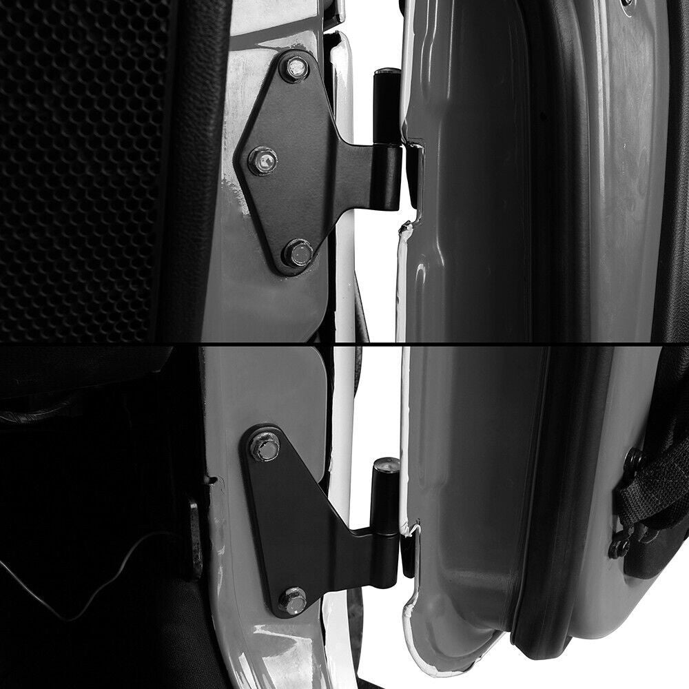 Body Door Hinge Set Black Powder Coated for 2007 - 2018 Jeep Wrangler JK - GENSSI Exterior Part