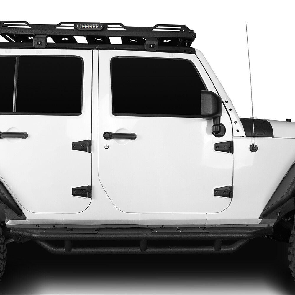 Body Door Hinge Set Black Powder Coated for 2007 - 2018 Jeep Wrangler JK - GENSSI Exterior Part