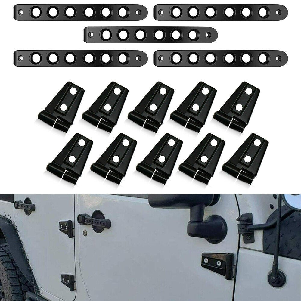 Doors Hood Hinge And Handle Grab Trim Inserts Set for Jeep Wrangler JK JKU 2007 - 2018 - GENSSI Exterior Part