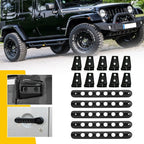 Doors Hood Hinge And Handle Grab Trim Inserts Set for Jeep Wrangler JK JKU 2007 - 2018 - GENSSI Exterior Part