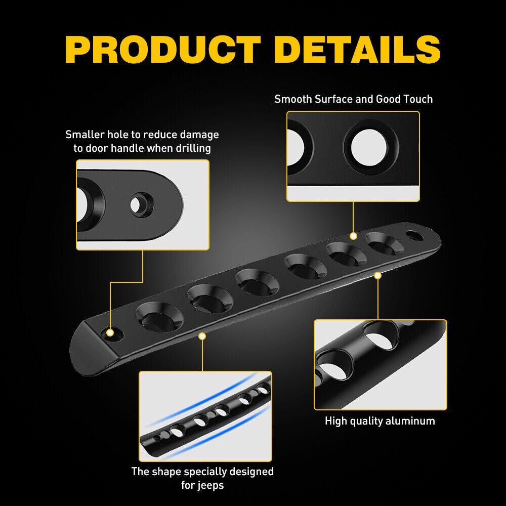 Doors Hood Hinge And Handle Grab Trim Inserts Set for Jeep Wrangler JK JKU 2007 - 2018 - GENSSI Exterior Part