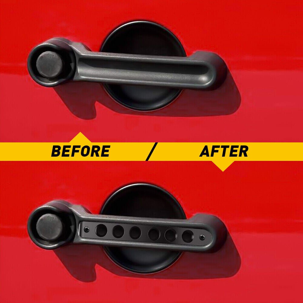 Doors Hood Hinge And Handle Grab Trim Inserts Set for Jeep Wrangler JK JKU 2007 - 2018 - GENSSI Exterior Part