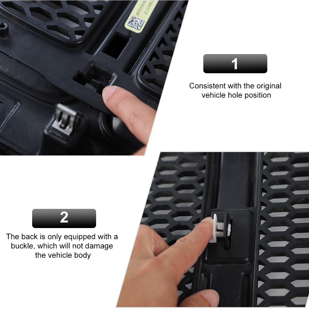 Honeycomb Grille Inserts for Jeep Wrangler JL 2018-2023 Black Grille