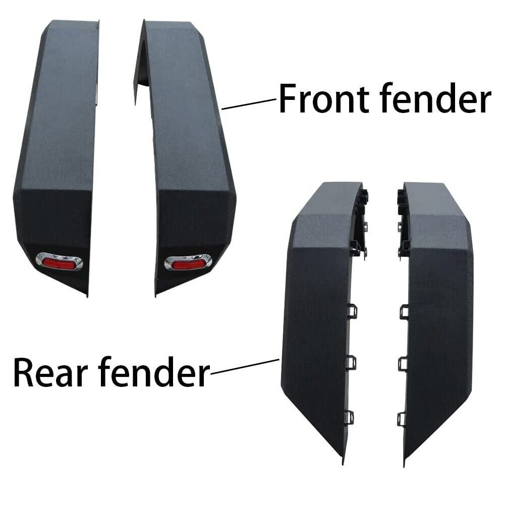 Front and Rear Steel Fenders Flares Set with Built-in Side Markers for Jeep Wrangler JK JKU 2007-2018 Exterior Part