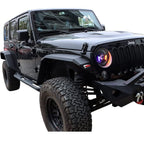 Front and Rear Steel Fenders Flares Set with Built-in Side Markers for Jeep Wrangler JK JKU 2007-2018 Exterior Part