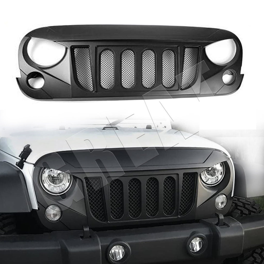 Matte Black Transformer Mesh Grille for Jeep Wrangler Rubicon Sahara Sport JK 2007-2018 Grille