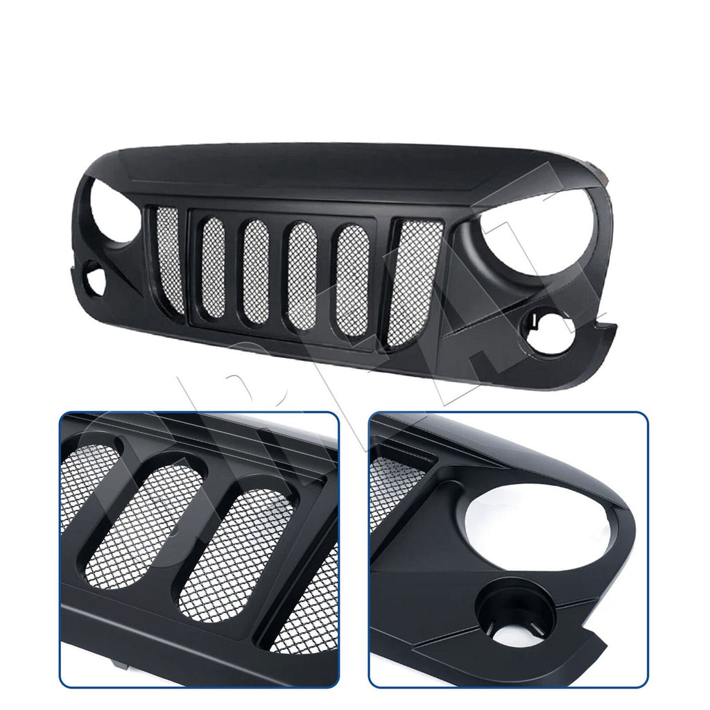 Matte Black Transformer Mesh Grille for Jeep Wrangler Rubicon Sahara Sport JK 2007-2018 Grille