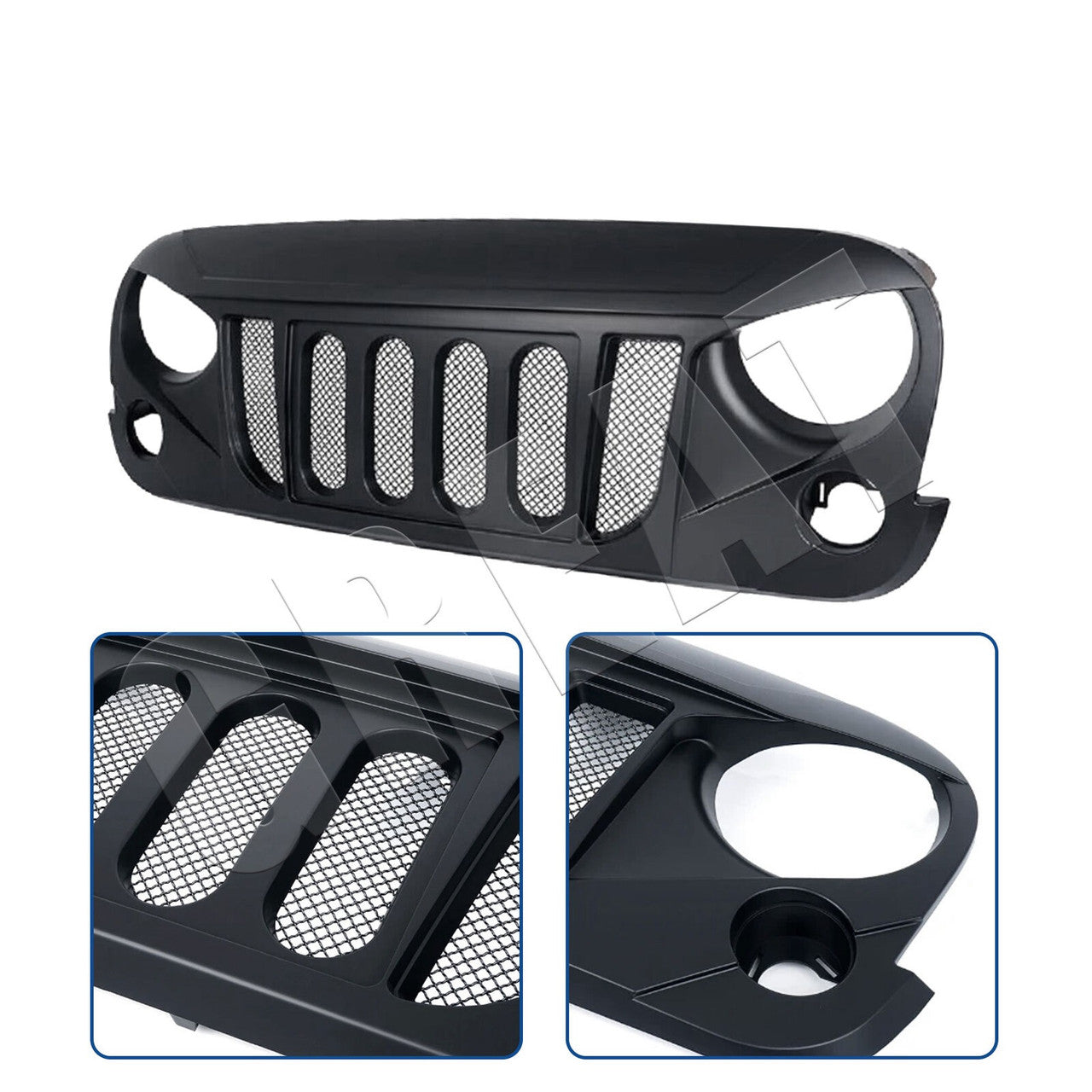 Matte Black Transformer Mesh Grille for Jeep Wrangler Rubicon Sahara Sport JK 2007-2018 Grille